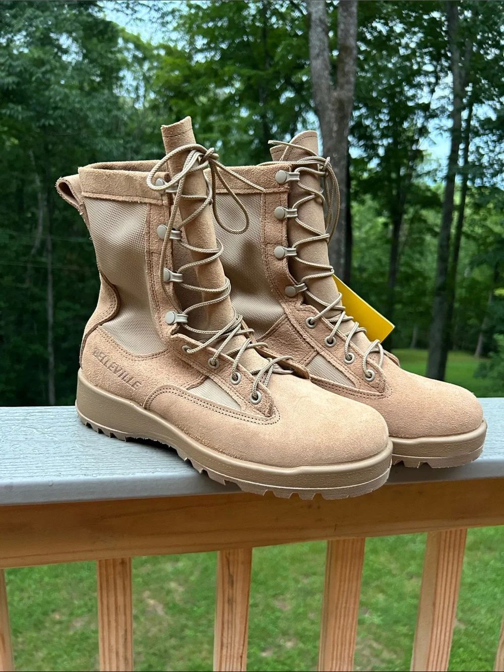 Belleville Mens Waterproof Flight & Combat Boot, Tan, 6.5 regular